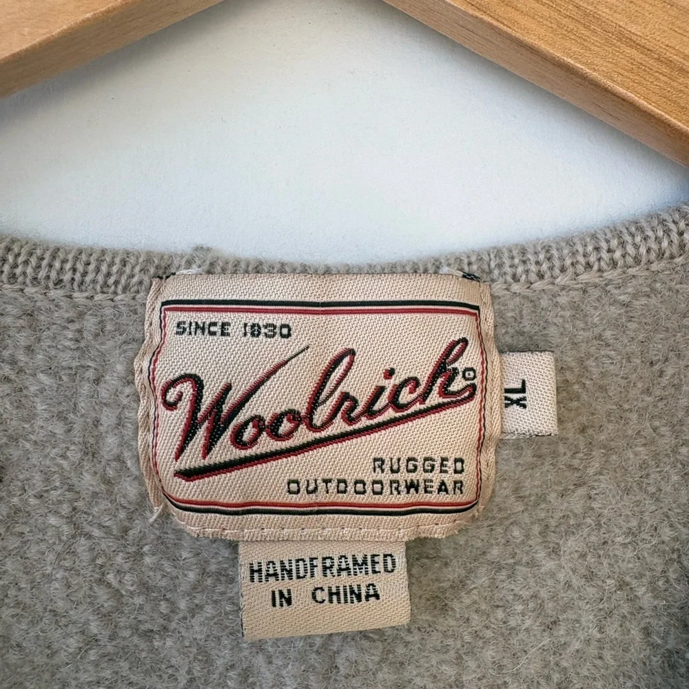 Woolrich 100% Wool Leaf Print Sweater Vest Rustic Cottagecore XL